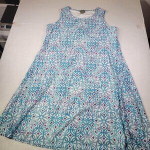 Chicos Sleeveless Summer Lightweight Geometric Print A-Line Dress Size 1/M
